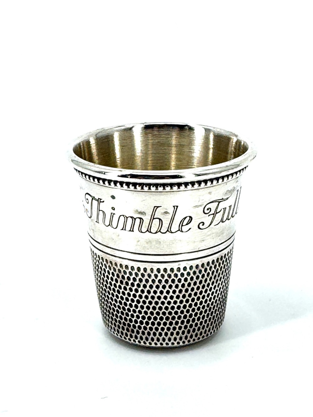 Antique Sterling Silver Thimble Jigger Shot Glass Only A Thimble Full